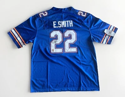Camiseta deportiva personalizada autografiada por Emmitt Smith de los Florida Gators. Autenticado. Nuevo con etiquetas Foto 1 de 4