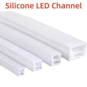 1m-5m Silicone LED Channel for LED Strip Light DIY Flexible Bendable Black/White - Picture 1 of 58