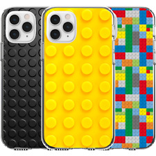 Silicone Cover Case Cute Pattern Abstract Building Blocks Yellow Red Black Blue