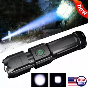 2000 Lumens Super Bright LED Tactical Flashlight USB Work Light Zoomable - Picture 1 of 12