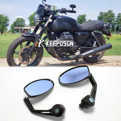 Espejos retrovisores negros antideslumbrantes para barra de motocicleta de 7/8" para Moto Guzzi V7 Stone Foto 1 de 4