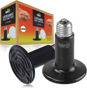 LUCKY HERP 100W Ceramic Heat Emitter Reptile Heat Bulbs Ceramic Heat Lamp 2-Pack - Picture 1 of 1