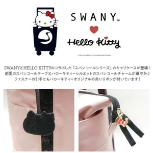 SWANY Sanrio Hello Kitty Charm Ribbon Sequin Carry Case Pink Tote Bag 2way Rare - Picture 1 of 5