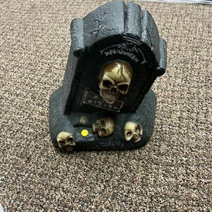 Gemmy Skull Halloween Tombstone Animated Decor Lighted Eyes - Picture 1 of 7