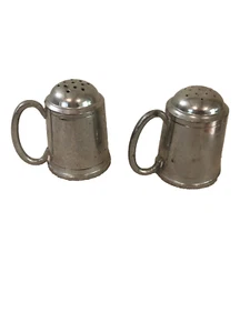 Set Of Vintage Hanle & Debler Pewter Tankard Salt & Pepper Shaker 2" - Picture 1 of 12