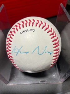 Hideo Nomo Autographed Baseball Los Angeles Dodgers two no-hitters 1st @ Coors - Bild 1 von 2