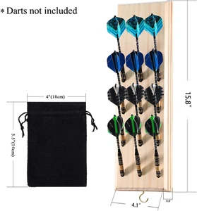 Darts Caddy Hardwood Wall Mounted Darts Holder/Stand Holder Rack with Metal H... - Picture 1 of 12