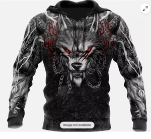 SUDADERA CON CAPUCHA 3D TATUAJE GUERRERO VIKINGO REGALO HALLOWEEN MEJOR PRECIO SOBRE IMPRESIÓN TALLA EE. UU. - Imagen 1 de 3