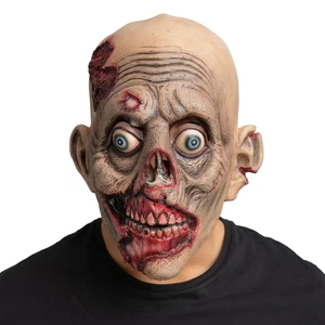 Wounded Zombie Latex Mask Adults Halloween Goary Horror Fancy Dress Accessory - Picture 1 of 2