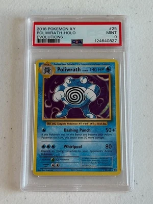 MINT HOLO RARE Poliwrath! PSA 9! 2016 Pokémon XY Evolutions #25/108 - Image 1 of 2