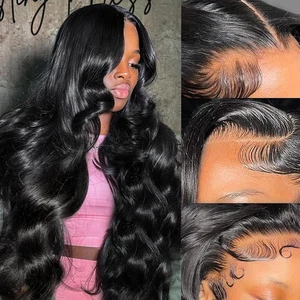 13x6 Lace Front Wigs Human Hair 180% Density Body Wave HD Transparent Lace Fr... - Bild 1 von 6