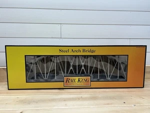 New MTH 40-1013 Rail King Gauge 30 Inch Silver Steel Arch Bridge O Scale - Picture 1 of 4
