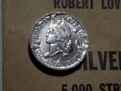 Bashlow 2º centavo confederado Restrike - PRATA - NO ENVELOPE ORIGINAL! - BU - Imagem 1 de 3