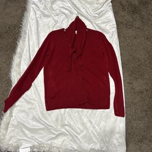 NWT Croft & Barrow Allure Red Pull Over Sweater L/S Blouse Women Med - Picture 1 of 15