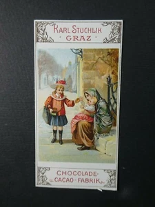 Figurina D4 Karl Stuchlik Chocolade fabbrica di cacao Graz cromolito 9x4,5 cm - Foto 1 di 2