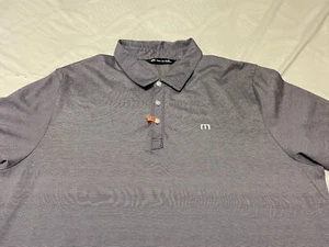 Travis Mathew Polo Shirt Extra Extra Large Purple Striped Golf Logo Mens - Picture 1 of 6