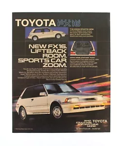 1987 Toyota Corolla FX16 Print Ad - White Hatchback Coupe Sports Car - Picture 1 of 2