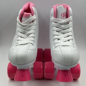 Roller Derby Roller Star 350 Girls White & Pink Roller Skates Size 1 - Picture 1 of 18