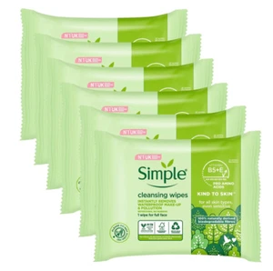 6 x 25 Wipes Simple Kind to Skin Cleansing Wipes For Sensitive Skin - Picture 1 of 3