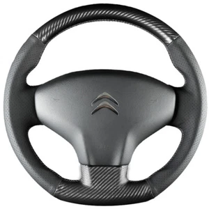 PULeather Matte Carbon Fiber Steering Wheel Stitch Wrap Cover For Citroen Elysee - Picture 1 of 5