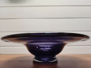 Large mid century amethyst Studio art Glass Bowl centerpiece steuben mcm - Bild 1 von 8