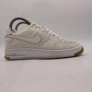 Nike Air Force 1 Flyknit Low Shoes Women's Size 7 Triple White Casual Sneakers - Picture 1 of 11