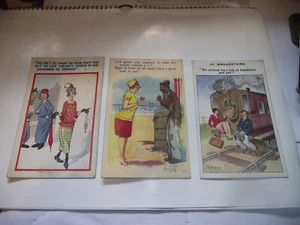 3 VINTAGE COMEDY POSTCARD...1930S - Picture 1 of 3