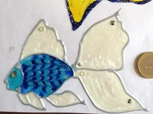 Window Color, 1 x Fisch, blau-silber-perle Glitzer Fensterbild, Bad-Deko (1.0) - Bild 1 von 1