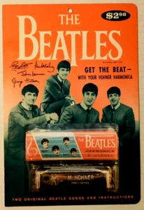 Tarjeta de respaldo de armónica original de 1964 de los Beatles (SIN CUBIERTA DE ARMÓNICA NI PLÁSTICO) - Imagen 1 de 6