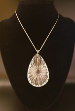  Vintage Waterford Crystal Teardrop Pendant with 24" Sterling Silver Chain