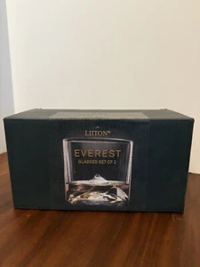 Liiton Everest Crystal 9 oz Whiskey Glasses L20500 Set Of 2 New - Picture 1 of 6