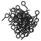 50Pcs Black Metal Eye Hook Zinc Plated Screw Hooks Ring  Wires Etc Small Items