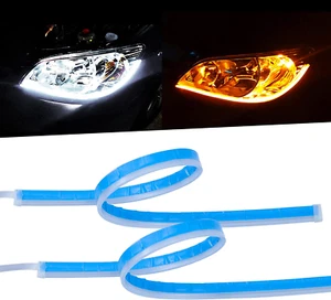 Flexible Waterproof 2Pcs 24'' Switchback Led Light Strip Kit Dual Color for Head - Picture 1 of 6