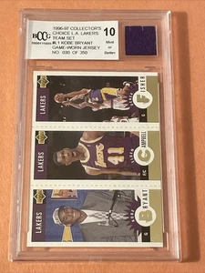 1996-97 Collector's Choice KOBE BRYANT Lakers Team Set GAME WORN JERSEY BCCG 10 - Bild 1 von 9