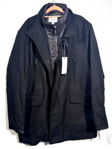 Cole Haan Mens Wool will Stand Collar Topper Black - Picture 1 of 4