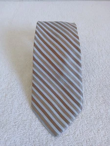 Jones New York 100% Silk Striped Mens Tie Brown Blue Pink Necktie Office Career  - Picture 1 of 7