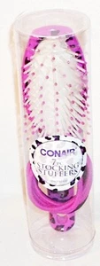 Conair 7 Piece Stocking Stuffer Brush With Elasticks PINK LEOPARD PRINT - Picture 1 of 1