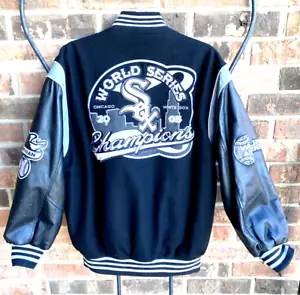 MLB Chicago White Sox JH Serie Mundial 2005 Negro Reversible Chaqueta de Bombardero Hombres S - Imagen 1 de 24