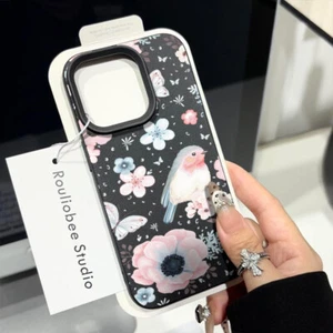 Für iPhone 16 Pro Max 15 14 13 12 11 Stoßfest Blume Vogel Weich TPU Case Hülle - Bild 1 von 23