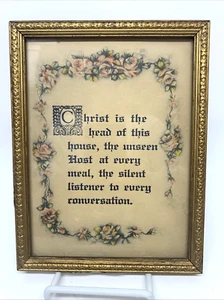 Early 1900's "Christ Is The Head of This House" 8 5/8" x 6 5/8" Art Gilt Frame - Picture 1 of 5