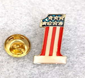 Vintage 1980er # USA Flagge Motorrad Sammlerstück Revers Mütze Pin Neu aus altem Lagerbestand - Bild 1 von 4
