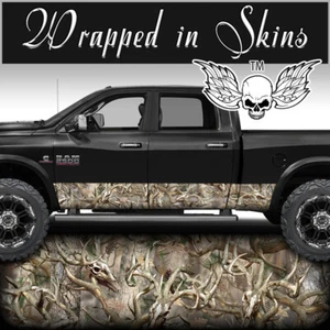 Camión calcomanía de vinilo Buck Skull camuflaje MATE Rocker envolvente camuflaje lateral 16"x21' A06 - Imagen 1 de 2
