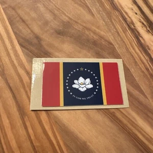 Mississippi State Flag Decal Football Helmet Vehicle Tag Sticker 1.9" x 1.1" - Picture 1 of 2