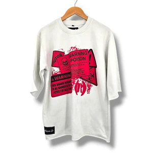 Poison Iv Men's Streetwear Graphic Distressed Sweatshirt T-Shirt White Red Large - Picture 1 of 11