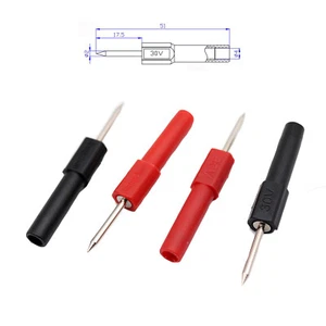 4pcs Red Black 2mm Test Probe Pin Tip to 4mm Banana Female Jack Adapter 30V/10A - Picture 1 of 9