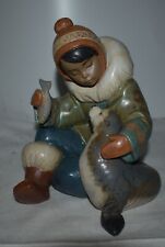 Rare Large Lladro Porcelain Figure Eskimo Boy #2361 - Cold Weather Companions
