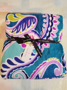 VERA BRADLEY Throw Blanket Micro Fleece Super Soft WAIKIKI PAISLEY $55 - Picture 1 of 4