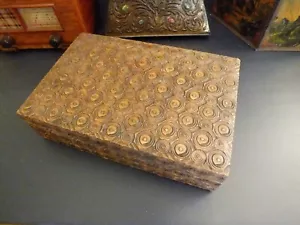 Vintage Wooden Trinket Jewel Box With Decoration 20cms x 12cms x 5cms - Picture 1 of 6