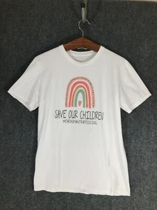 Womens T Shirt #ENDHUMANTRAFFICKING Save Our Children Tee Rainbow White Soft - Picture 1 of 6