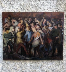 Quadro vintage -Figure- dipinto a olio su tela - Foto 1 di 18